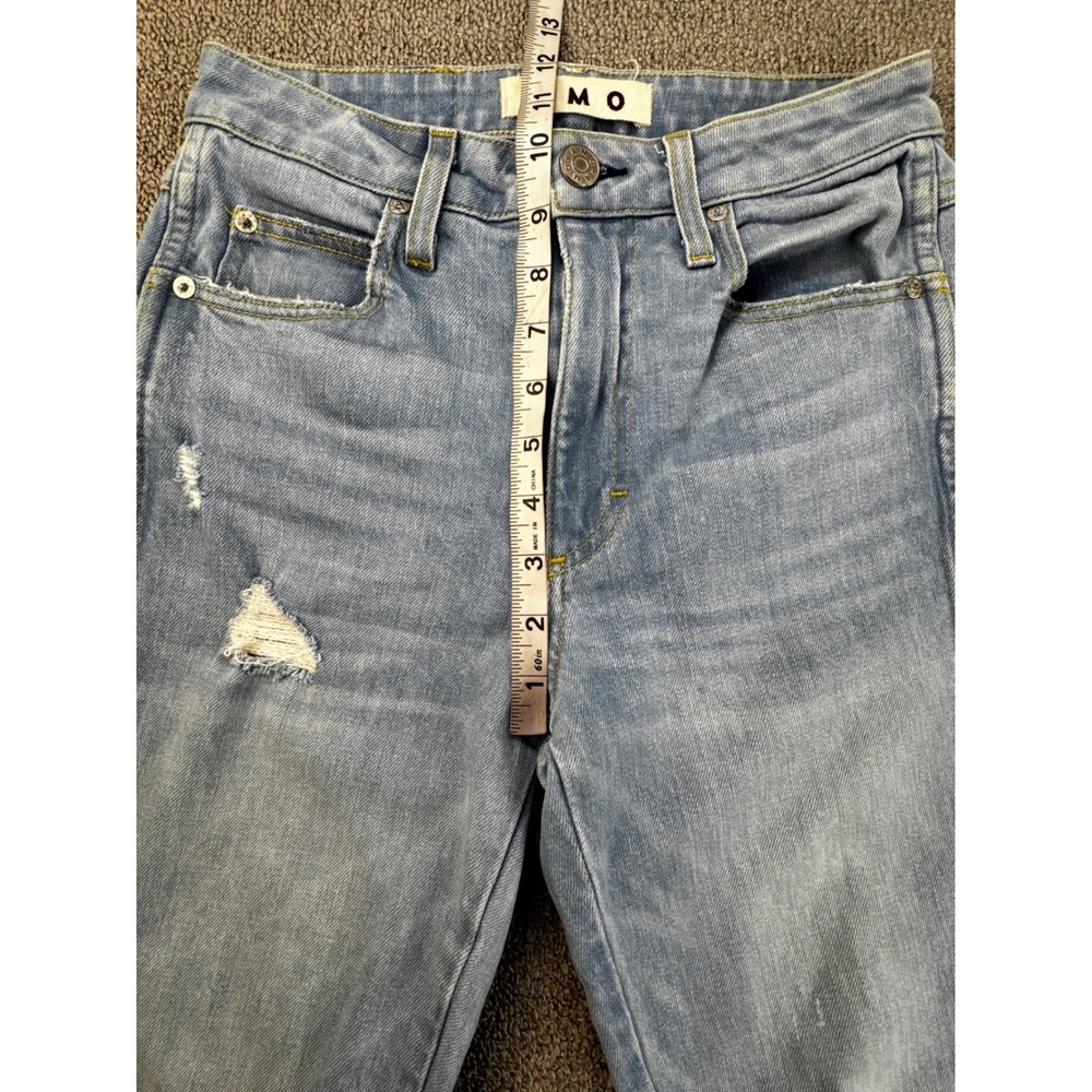 AMO Jeans Size 25 Desire Wash Chelsea Crop High Rise Distressed Straight Leg - Picture 8 of 9